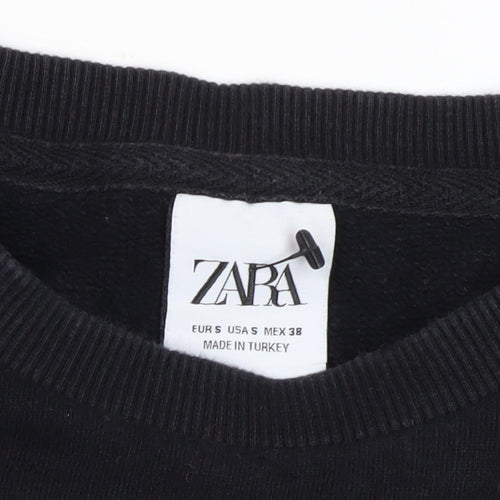 Zara Women’s Black Graphic Pullover Sweatshirt Size 10