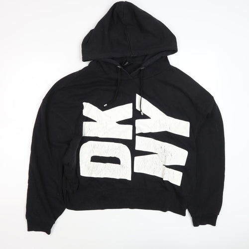 DKNY Unisex Black Logo Hoodie L Size Casual