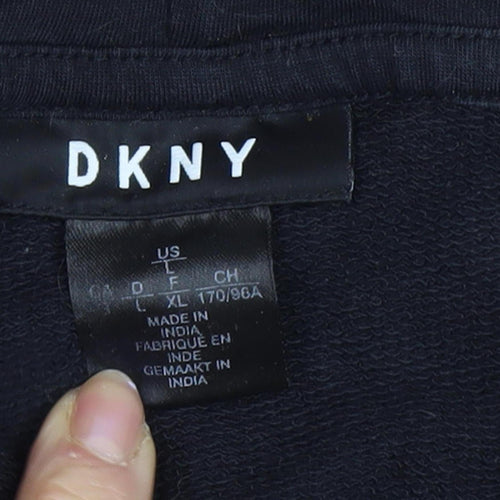 DKNY Unisex Black Logo Hoodie L Size Casual