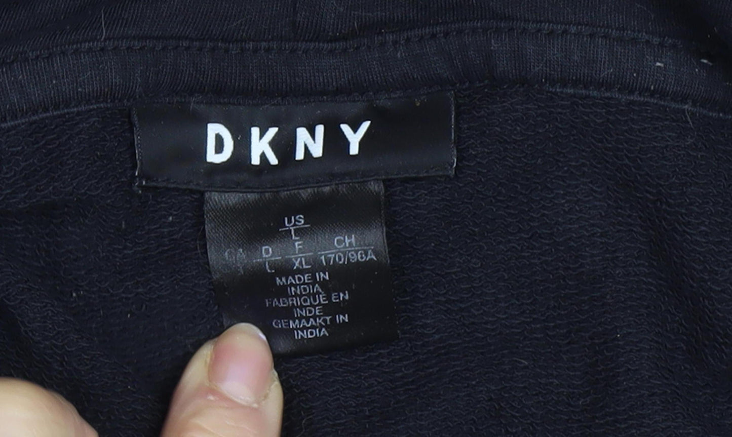 DKNY Unisex Black Logo Hoodie L Size Casual