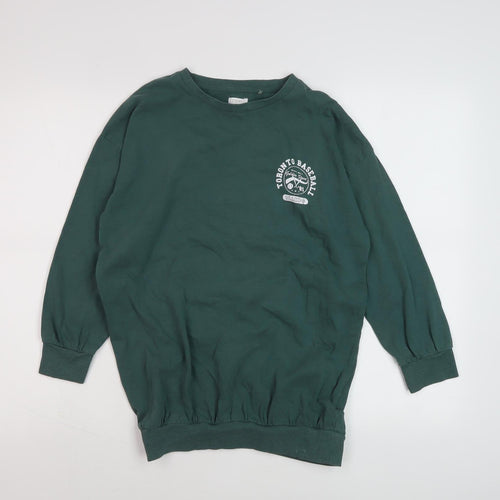 Next Girls Green Pullover Sweatshirt, 10 Years, Graphic Print
