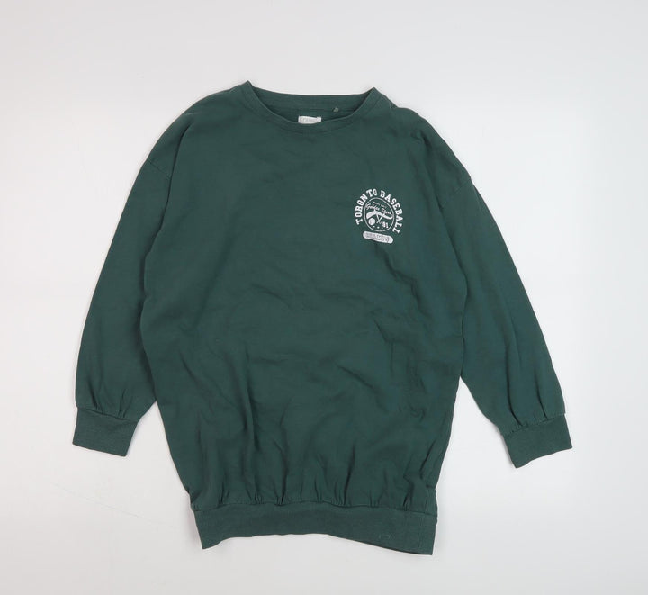Next Girls Green Pullover Sweatshirt, 10 Years, Graphic Print