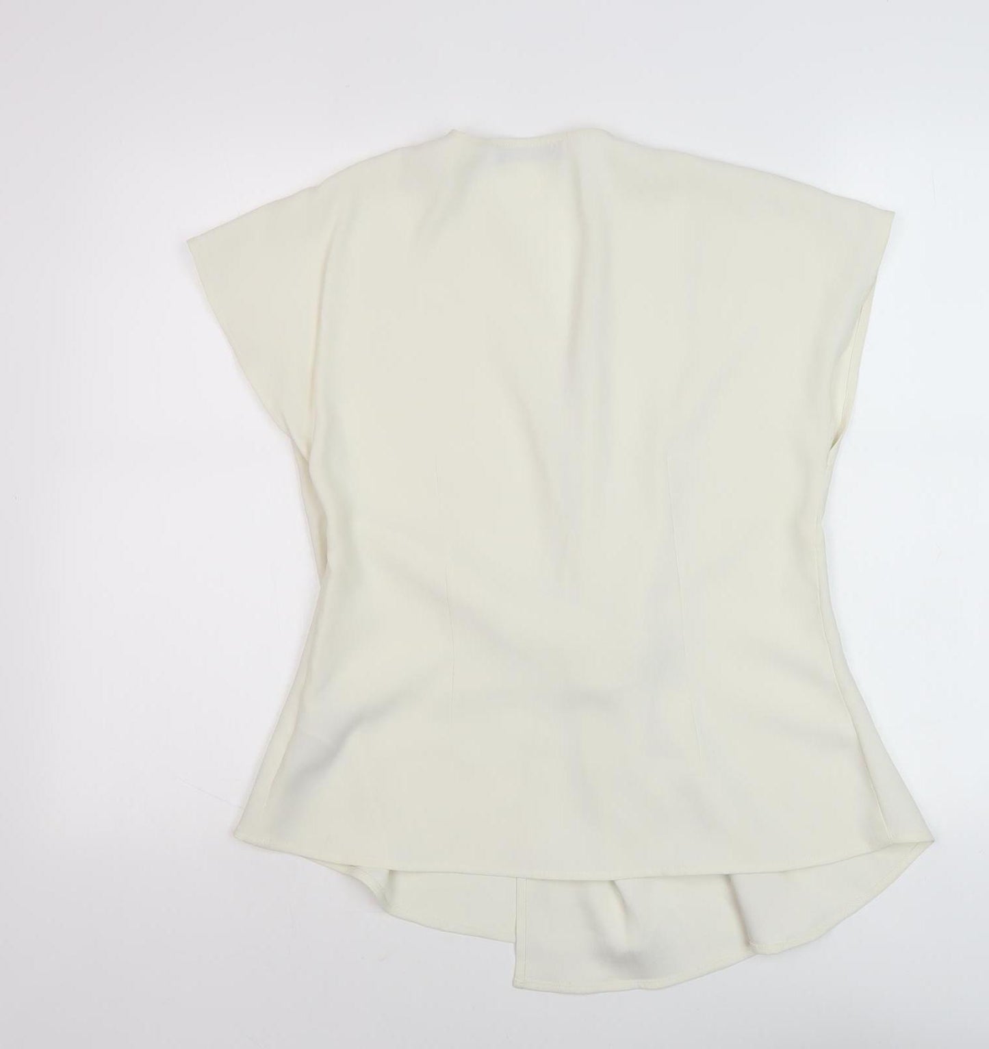 Marks and Spencer Women's Ivory V-Neck Blouse - Size 14