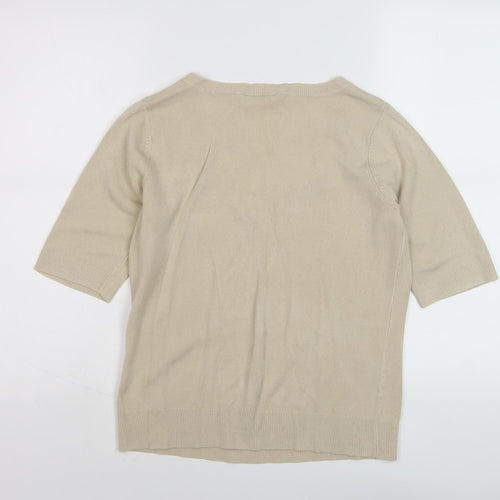 BHS Women's Beige 3/4 Sleeve Knit Jumper Size 12