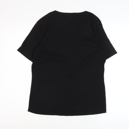 CC Women's Black V-Neck Short Sleeve Basic T-Shirt - Size S