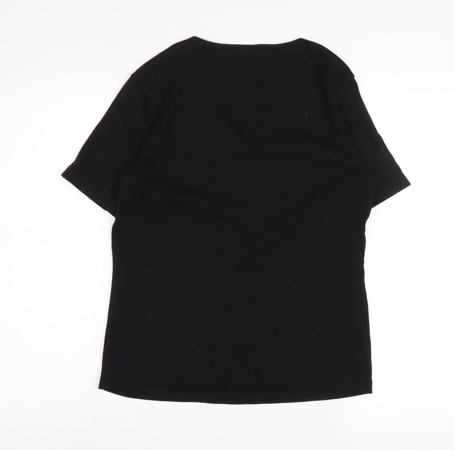 CC Women's Black V-Neck Short Sleeve Basic T-Shirt - Size S