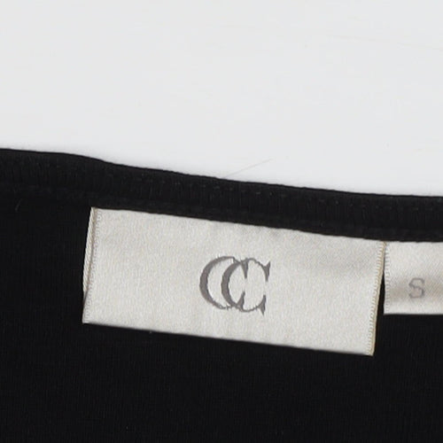CC Women's Black V-Neck Short Sleeve Basic T-Shirt - Size S