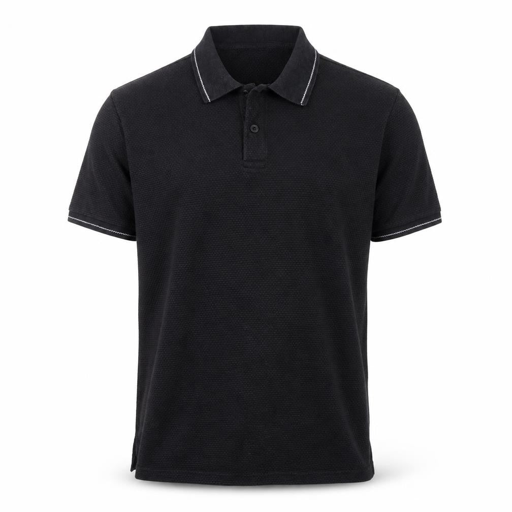 (Un) Bias Men's Black Polo Shirt Medium Short Sleeve Cotton