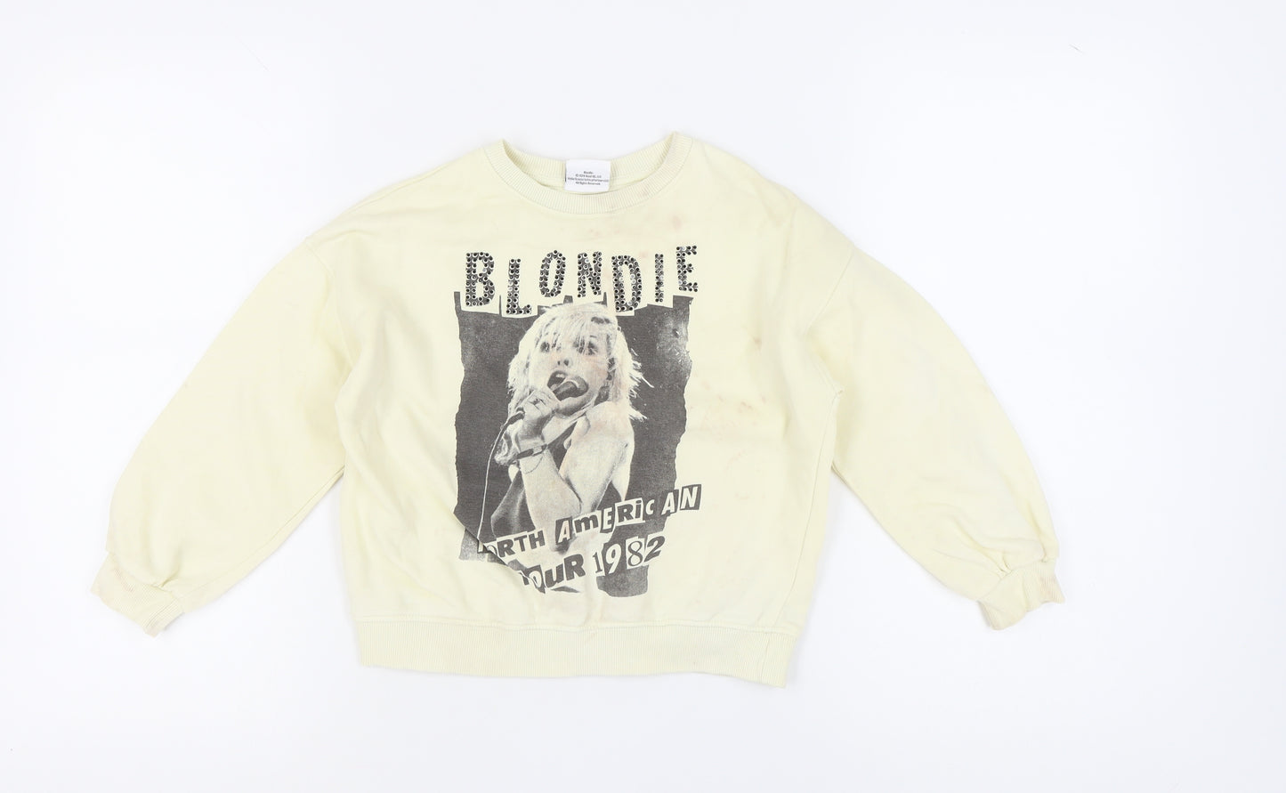 Blondie Kids Beige Pullover Sweatshirt 7-8Y Vintage Music Graphic
