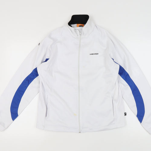 Head Men's White Full Zip Jacket, Size S, Logo Accents