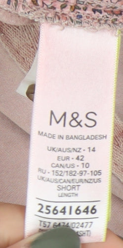 Marks and Spencer Women's Pink Chino Trousers, Size 14