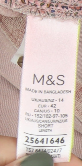 Marks and Spencer Women's Pink Chino Trousers, Size 14