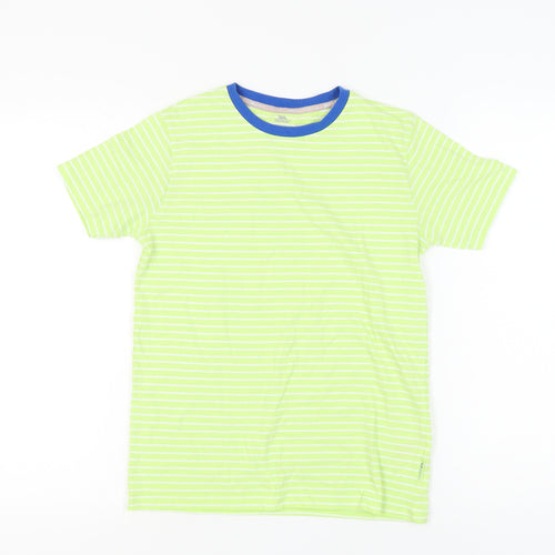 Trespass Boys Green Striped T-Shirt 11-12 Years Quick Dry