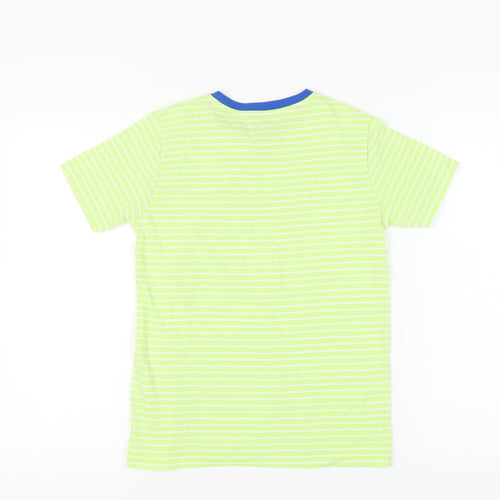 Trespass Boys Green Striped T-Shirt 11-12 Years Quick Dry