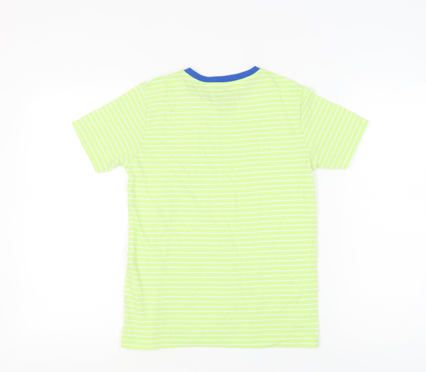 Trespass Boys Green Striped T-Shirt 11-12 Years Quick Dry