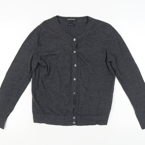 Tommy Hilfiger Womens Grey Wool Cardigan M