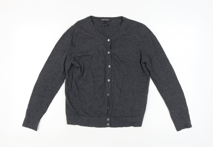 Tommy Hilfiger Womens Grey Wool Cardigan M