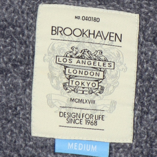 Brookhaven Men's Grey Zip Hoodie, Medium, Hooded Style