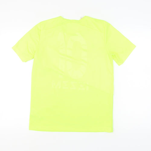 Adidas Boys Green Football T-Shirt, Size L, Athletic Fit