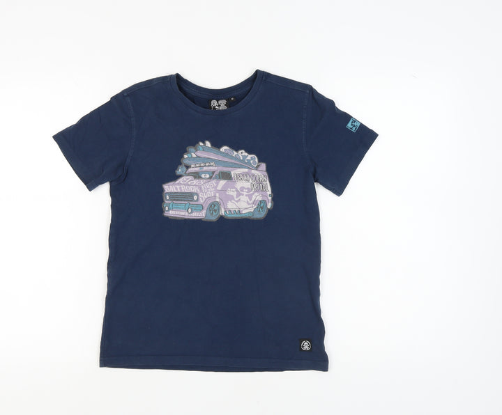 Saltrock Boys Blue Graphic Print Cotton T-Shirt 13-14 Yrs