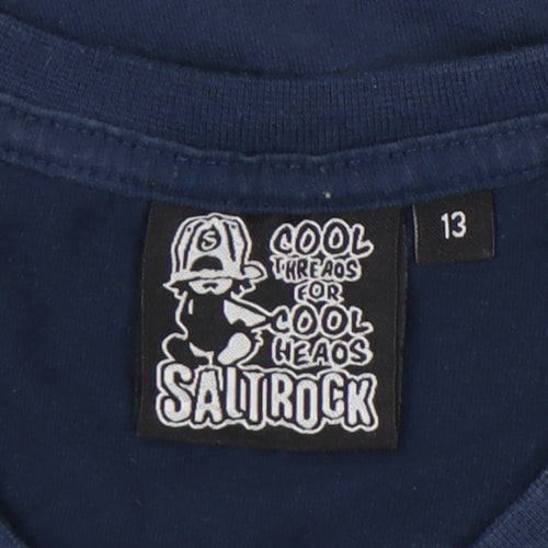 Saltrock Boys Blue Graphic Print Cotton T-Shirt 13-14 Yrs