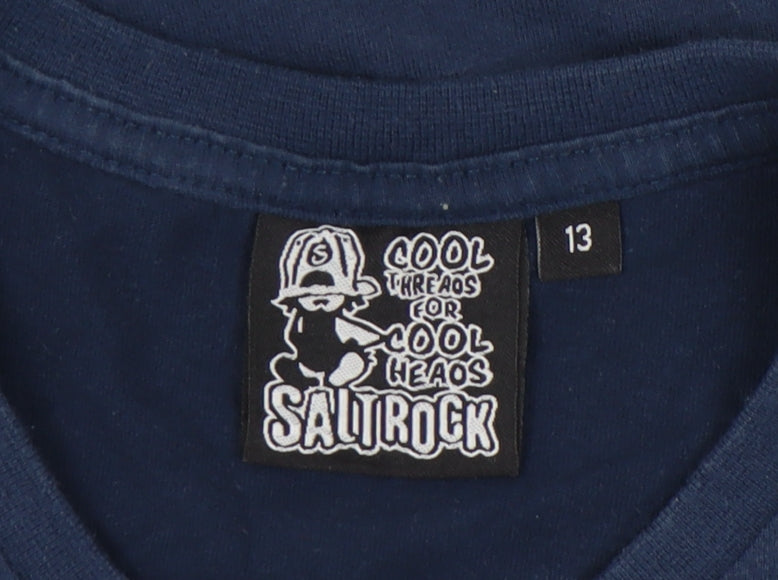 Saltrock Boys Blue Graphic Print Cotton T-Shirt 13-14 Yrs