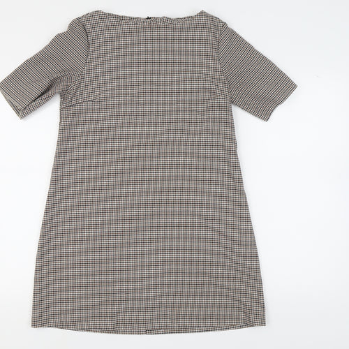 Zara Woman Houndstooth Shift Dress, M, Multicoloured