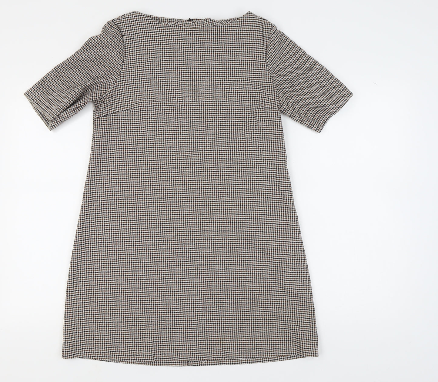 Zara Woman Houndstooth Shift Dress, M, Multicoloured