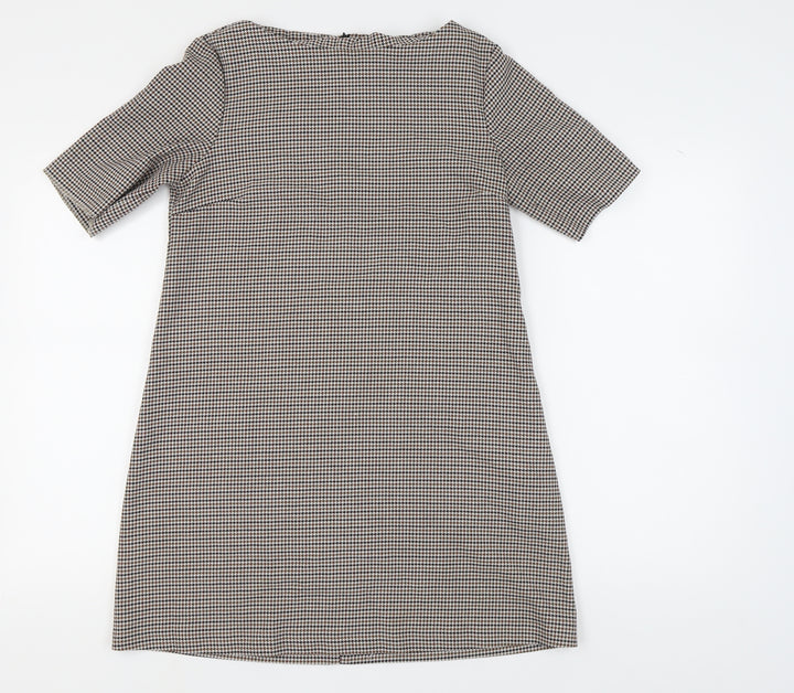 Zara Woman Houndstooth Shift Dress, M, Multicoloured