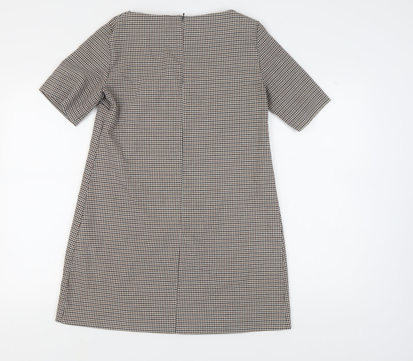 Zara Woman Houndstooth Shift Dress, M, Multicoloured