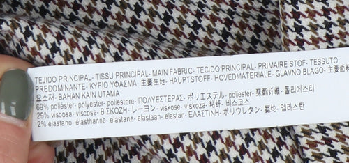 Zara Woman Houndstooth Shift Dress, M, Multicoloured