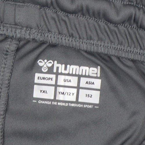 Hummel Boys Grey Athletic Football Shorts 13 Years