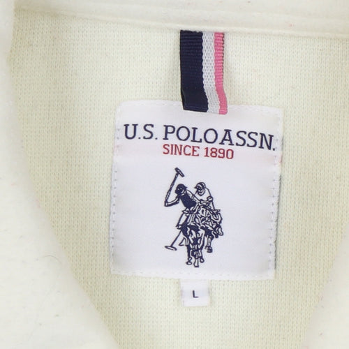 U.S. Polo Assn. Women's White Jacket Size L Collared Casual