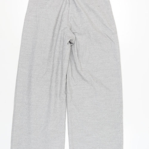 River Island Women's Grey Wide-Leg Pleated Trousers Size 10