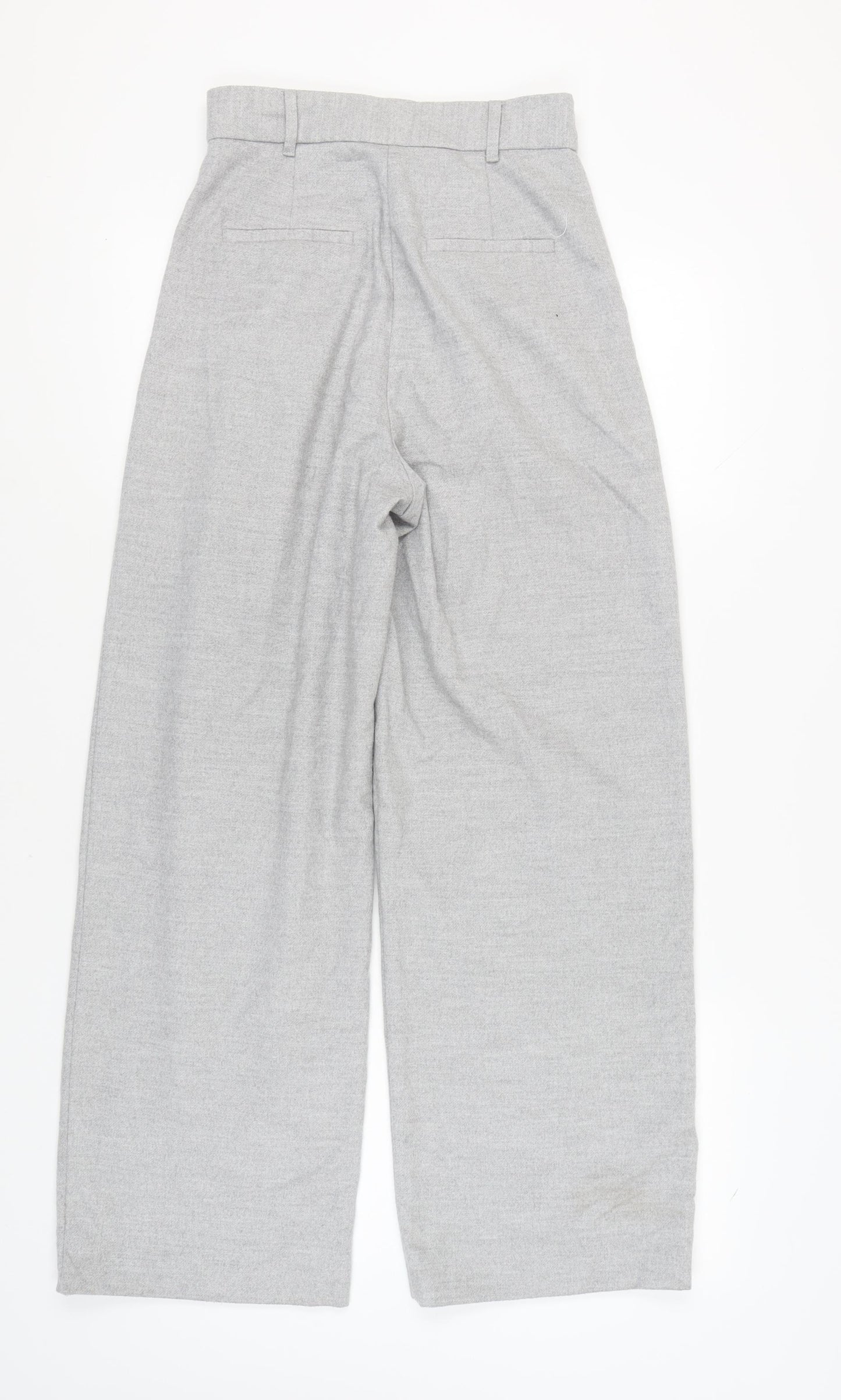 River Island Women's Grey Wide-Leg Pleated Trousers Size 10