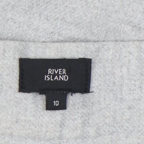 River Island Women's Grey Wide-Leg Pleated Trousers Size 10