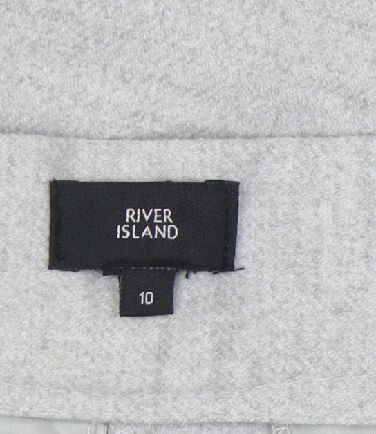 River Island Women's Grey Wide-Leg Pleated Trousers Size 10