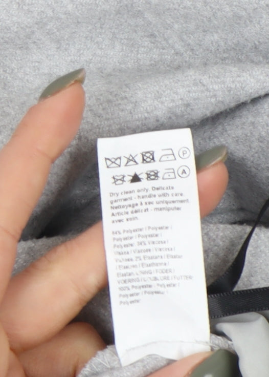 River Island Women's Grey Wide-Leg Pleated Trousers Size 10