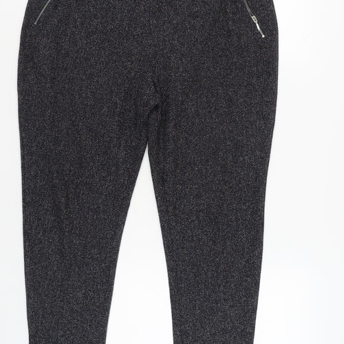 Warehouse Women's Black Cropped Tapered Trousers - Size 16