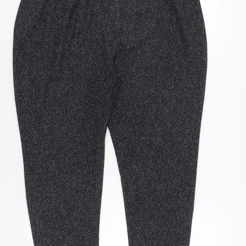 Warehouse Women's Black Cropped Tapered Trousers - Size 16
