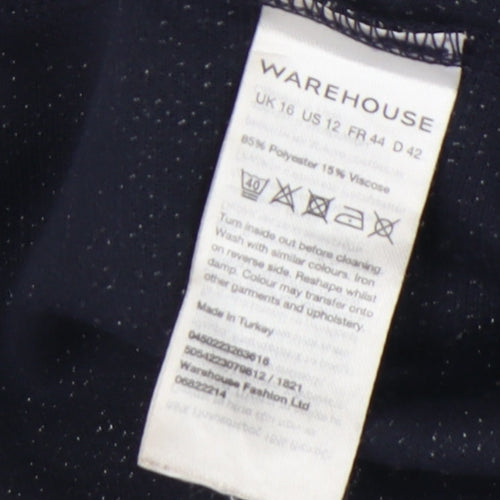 Warehouse Women's Black Cropped Tapered Trousers - Size 16