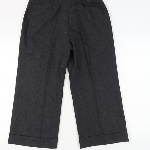 Hobbs Women's Grey Wide-Leg Trousers, Size 12, Formal