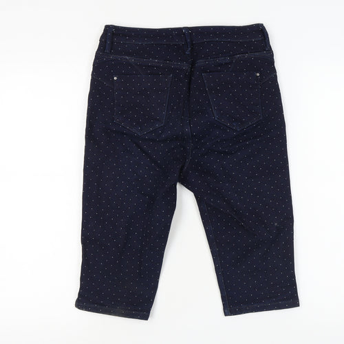 Marks and Spencer Women's Blue Polka Dot Denim Shorts Size 10