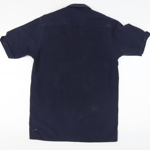 Kickers Men's Blue Short Sleeve Button-Up Shirt S