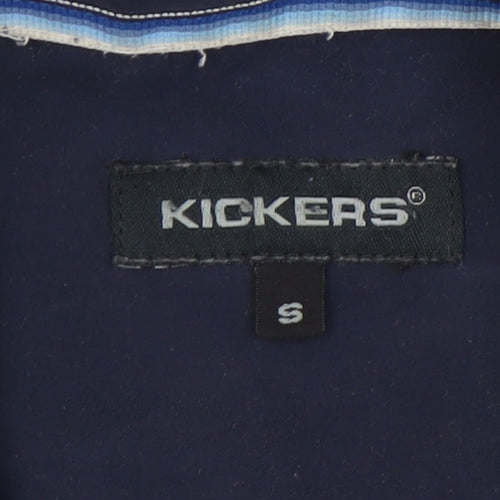 Kickers Men's Blue Short Sleeve Button-Up Shirt S