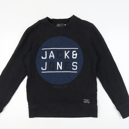 Jack & Jones Men's Black Graphic Sweatshirt S