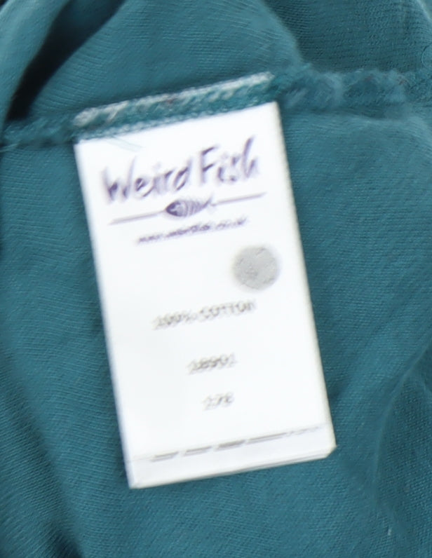 Weird Fish Women's Green Cotton Blouse Size 12