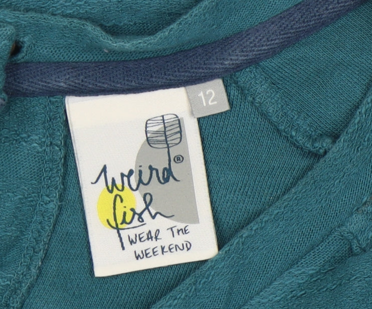 Weird Fish Women's Green Cotton Blouse Size 12