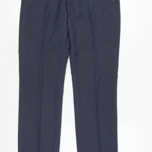 Perry Ellis Men's Blue Slim Fit Dress Trousers