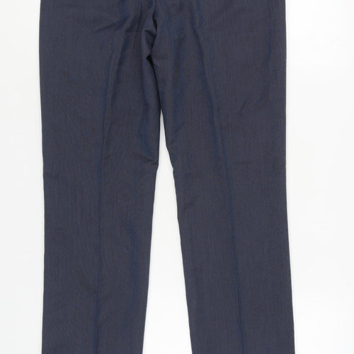Perry Ellis Men's Blue Slim Fit Dress Trousers
